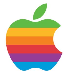 Apple logo rainbow