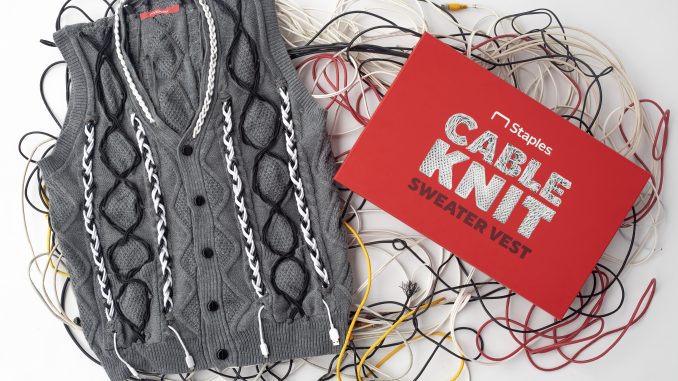 Staples Cable Knit Sweater Vest 5